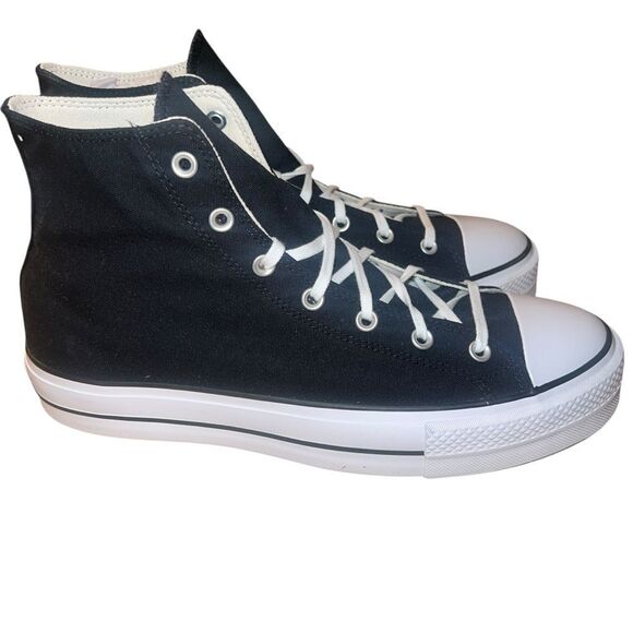 NEW MEN'S CONVERSE BLACKāCANVAS PLATFORM SNEAKERS Size 13 Rare - Picture 6 of 7